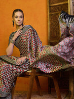 Thumbnail for NOZ2TOZ Women's Satin Red Printed Designer Saree With Blouse Piece - Distacart