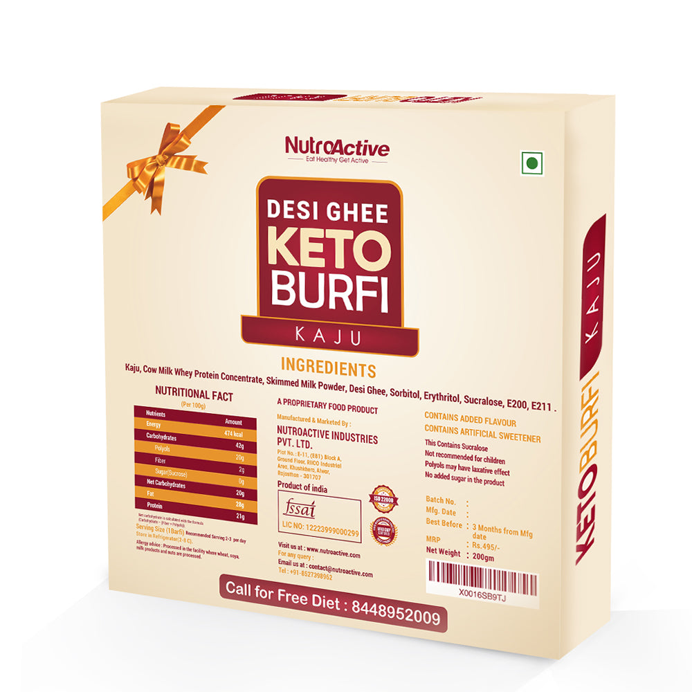 NutroActive Desi Ghee Keto Kaju Barfi - Distacart