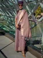 Thumbnail for NOZ2TOZ Women's Silk Blend Mauve Woven Design Designer Saree With Blouse Piece - Distacart