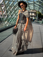 Thumbnail for NOZ2TOZ Women's Silk Blend Grey Woven Design Designer Saree With Blouse Piece - Distacart