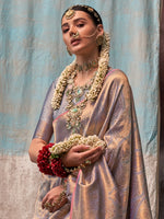 Thumbnail for NOZ2TOZ Women's Silk Blend Metallic Woven Design Designer Saree With Blouse Piece - Distacart