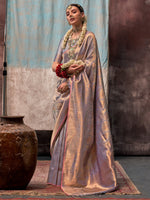 Thumbnail for NOZ2TOZ Women's Silk Blend Metallic Woven Design Designer Saree With Blouse Piece - Distacart