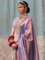 Thumbnail for NOZ2TOZ Women's Silk Blend Lavender Woven Design Designer Saree With Blouse Piece - Distacart