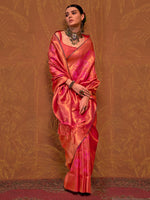Thumbnail for NOZ2TOZ Women's Silk Blend Orange Woven Design Designer Saree With Blouse Piece - Distacart