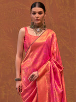 Thumbnail for NOZ2TOZ Women's Silk Blend Orange Woven Design Designer Saree With Blouse Piece - Distacart