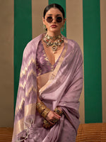 Thumbnail for NOZ2TOZ Women's Silk Blend Mauve Woven Design Designer Saree With Blouse Piece - Distacart