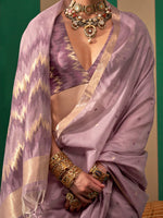 Thumbnail for NOZ2TOZ Women's Silk Blend Mauve Woven Design Designer Saree With Blouse Piece - Distacart