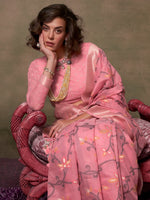 Thumbnail for NOZ2TOZ Women's Silk Blend Pink Woven Design Designer Saree With Blouse Piece - Distacart