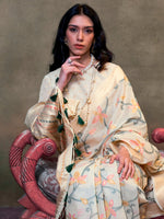 Thumbnail for NOZ2TOZ Women's Silk Blend Cream Woven Design Designer Saree With Blouse Piece - Distacart