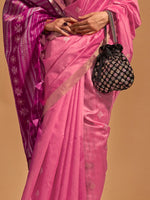 Thumbnail for NOZ2TOZ Women's Silk Blend Pink Woven Design Designer Saree With Blouse Piece - Distacart