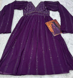 Thumbnail for Aarshi Fashions Purple Geogette Wedding Gowns - Distacart