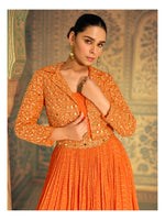 Thumbnail for Aarshi Fashions Orange Silk Wedding Gowns