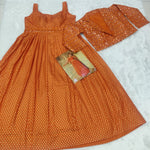 Thumbnail for Aarshi Fashions Orange Silk Wedding Gowns