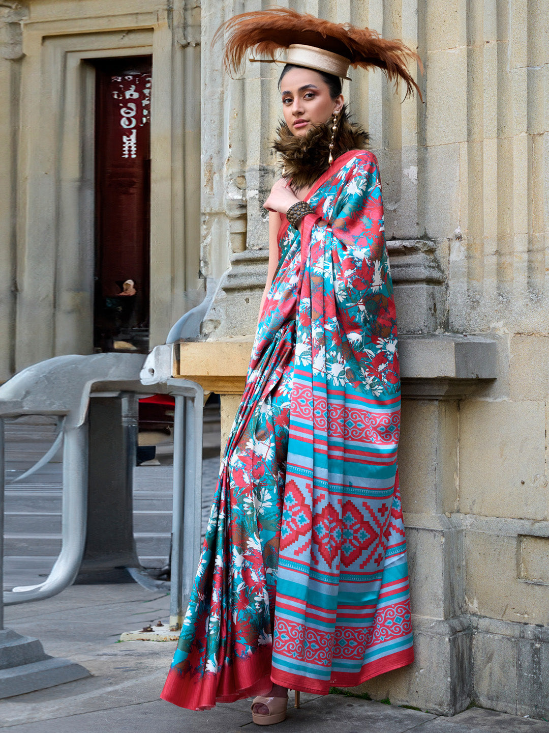 NOZ2TOZ Women's Crepe Pink Printed Designer Saree With Blouse Piece - Distacart