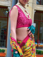 Thumbnail for NOZ2TOZ Women's Crepe Pink Printed Designer Saree With Blouse Piece - Distacart