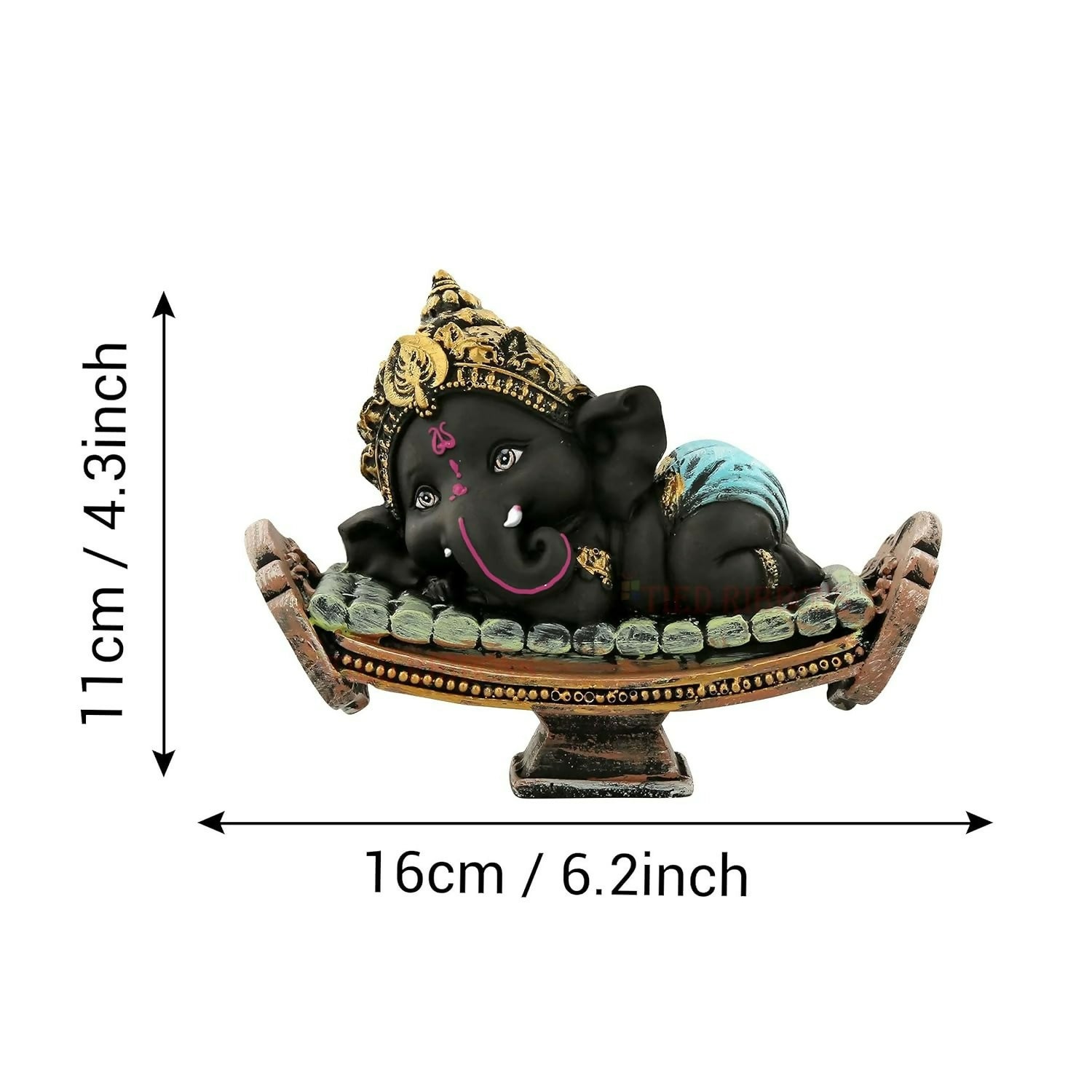 Tied Ribbons Resin Ganesh Statue Murti - Distacart