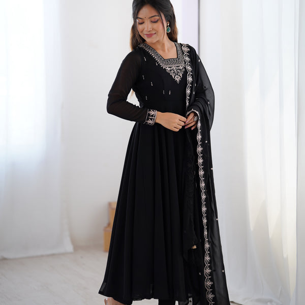 Lehenga Mart Designer Anarkali Suit for Women or Girls - Black - Distacart