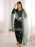 Thumbnail for Teeya Creation Women'S Fancy Stylish Heavy Embroidery Sequence Work With Rivet Moti Work Kurta Set - Dista