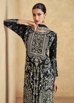 Thumbnail for Anaita Black Premium Chinon Embroidered Sequin Work Ready Made Suit - Distacart