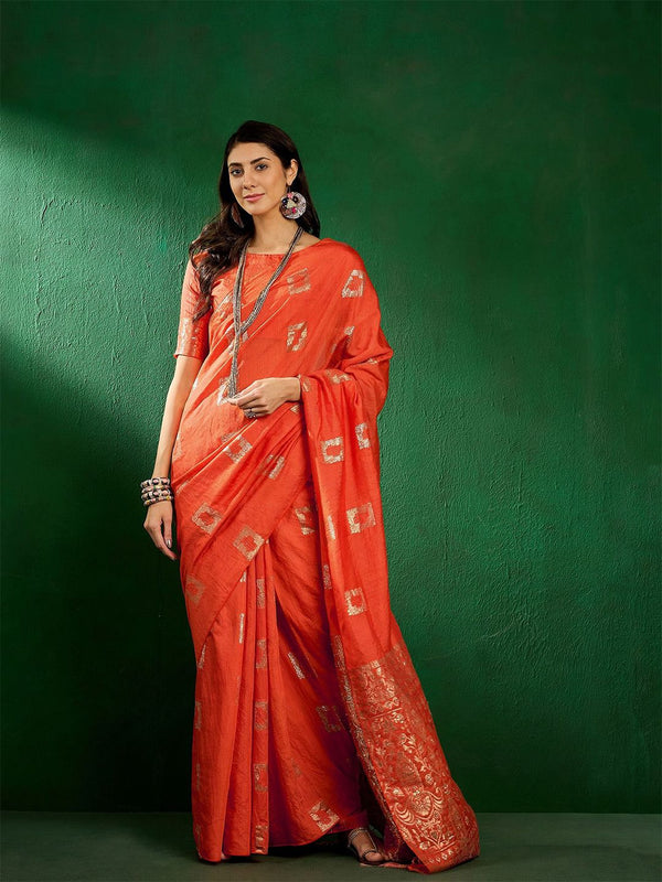 Mitera Woven Design Saree With Blouse Piece