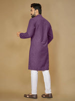 Thumbnail for Anaita Lavender Embroidered Rayon Straight Kurta - Distacart