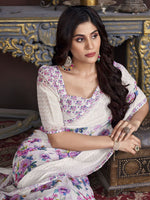 Thumbnail for Mitera Floral Printed Pure Georgette Saree - Distacart