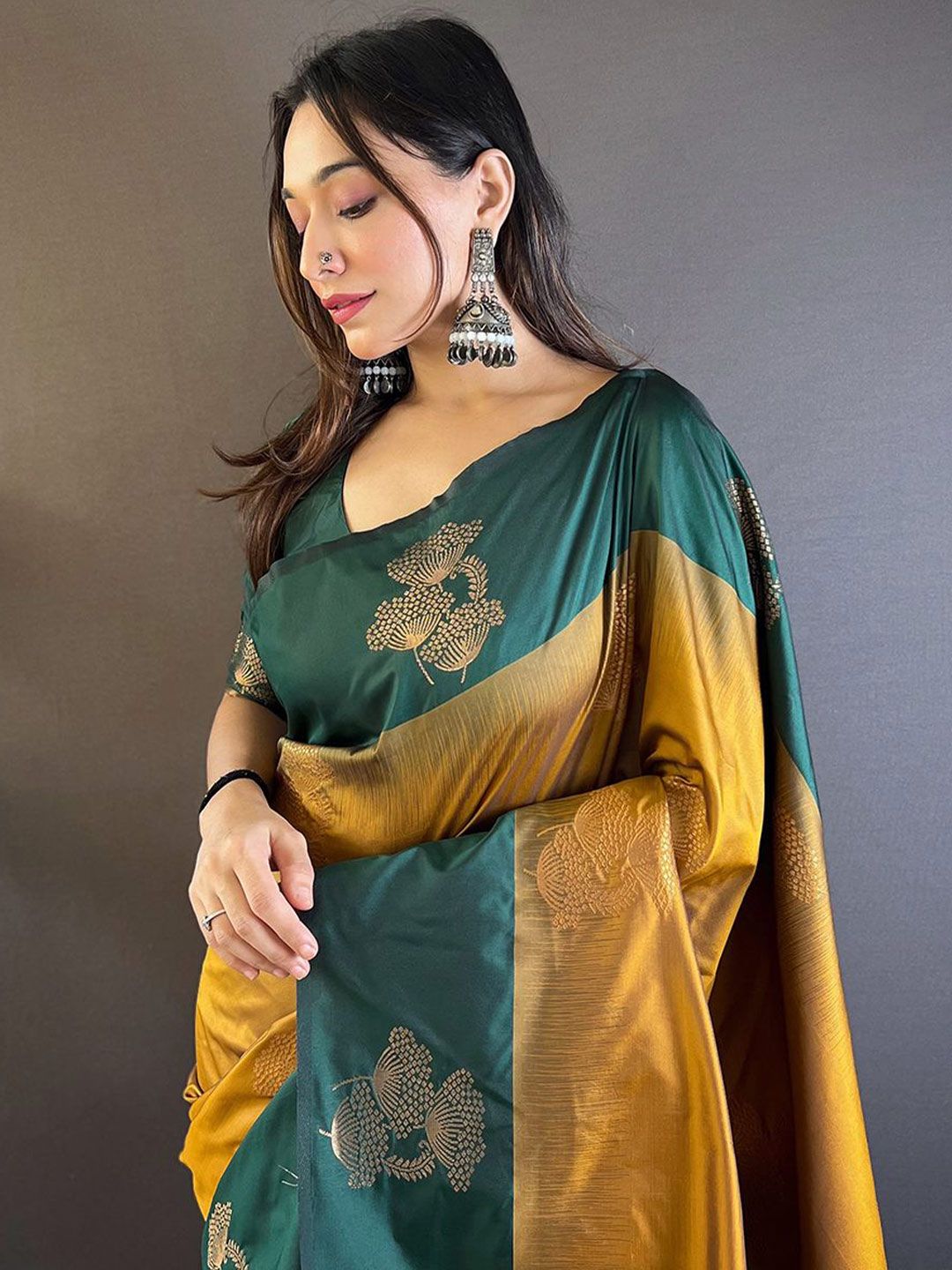 Mitera Woven Design Zari Tussar Saree - Distacart