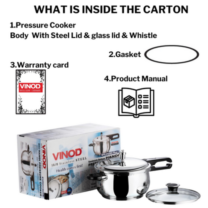 Vinod Splendid Plus Stainless Steel Outer Lid Pressure Cooker - Dista
