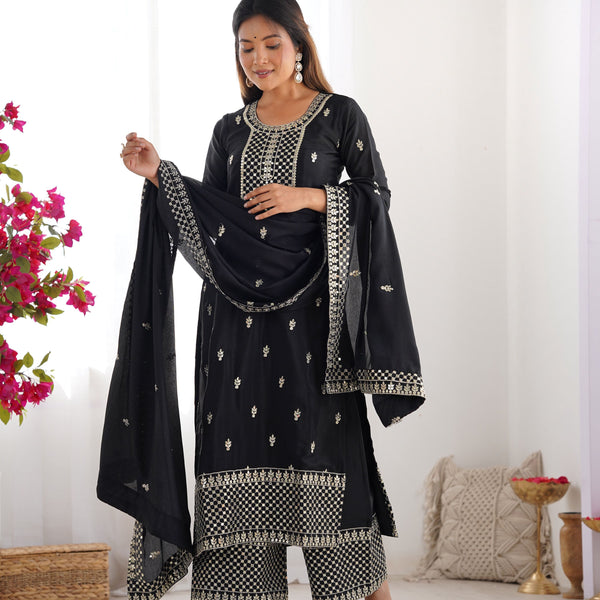 Lehenga Mart Designer Salwar Suit With Dupatta - Black - Distacart