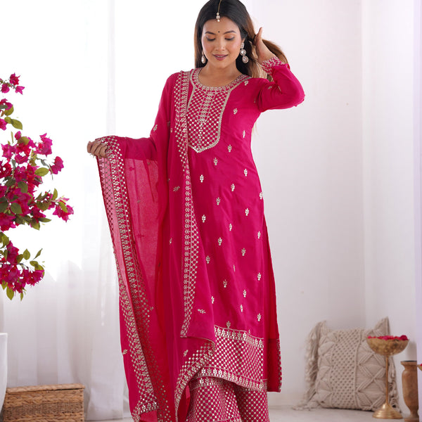 Lehenga Mart Designer Salwar Suit With Dupatta - Pink - Distacart