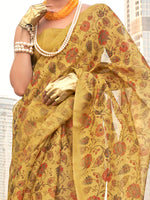 Thumbnail for NOZ2TOZ Women's Tissue Mustard Printed Designer Saree With Blouse Piece - Distacart
