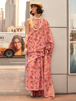 Thumbnail for NOZ2TOZ Women's Tissue Pink Printed Designer Saree With Blouse Piece - Distacart