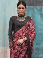 Thumbnail for NOZ2TOZ Women's Crepe Black Printed Designer Saree With Blouse Piece - Distacart