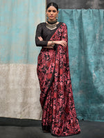Thumbnail for NOZ2TOZ Women's Crepe Black Printed Designer Saree With Blouse Piece - Distacart