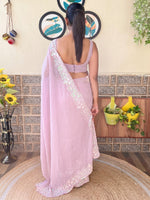 Thumbnail for NOZ2TOZ Women's Georgette Mauve Embellished Designer Saree With Blouse Piece - Distacart