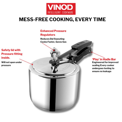 Vinod Stainless Steel Inner Lid Pressure Cooker - Dista