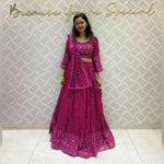 Thumbnail for Jyoti Fashion Women's Rani Pink Faux Georgette 3MM Sequins Embroidered Designer Lehenga Choli Set - Distacart