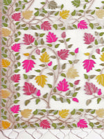 Thumbnail for Astita Linen Cotton White Saree