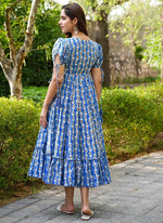Thumbnail for Vegaa Fashion Blue Rayon Digital Print Designer Western Gown - Distacart