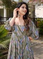 Thumbnail for Vegaa Fashion Multi Color Rayon Digital Print Designer Western Gown - Distacart