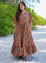 Thumbnail for Vegaa Fashion Multi Color Rayon Digital Print Designer Western Gown - Distacart