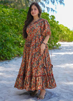 Thumbnail for Vegaa Fashion Multi Color Rayon Digital Print Designer Western Gown - Distacart
