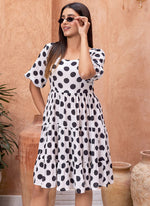 Thumbnail for Vegaa Fashion Off White Rayon Digital Print Designer Western Gown - Distacart