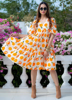 Thumbnail for Vegaa Fashion Off White Rayon Digital Print Designer Western Gown - Distacart