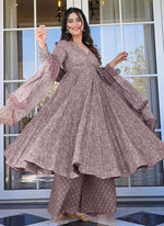 Thumbnail for Vegaa Fashion Onion Pink Pure Muslin Digital Printed Designer Salwar Suit - Distacart