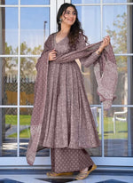 Thumbnail for Vegaa Fashion Onion Pink Pure Muslin Digital Printed Designer Salwar Suit - Distacart