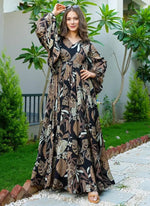 Thumbnail for Vegaa Fashion Multi Color Heavy Air Tex Chinon Silk Digital Print Designer Gown - Distacart
