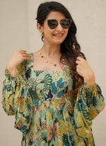 Thumbnail for Vegaa Fashion Multi Color Heavy Air Tex Chinon Silk Digital Print Designer Gown - Distacart