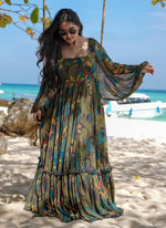 Thumbnail for Vegaa Fashion Multi Color Heavy Air Tex Chinon Silk Digital Print Designer Gown - Distacart