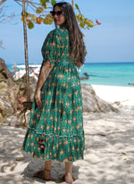 Thumbnail for Vegaa Fashion Green Reyon Digital Print Designer Gown For Festive - Distacart